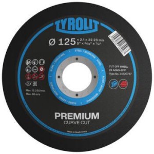 Tarcza tnąca PREMIUM CURVE CUT D125x2 mm 28 otwór 22,23 mm TYROLIT