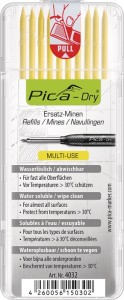 Wkłady do długopisów Pica-Dry 10 żółtych zmywane na mokro 10 wkładów / zestaw PI