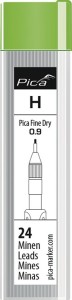 Wkłady do długopisów Fine Dry grafit H 24 wkłady / zestaw PICA