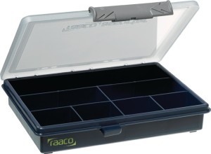 Skrzynka asortymentowa szer. 175 x gł. 143 x wys. 32 mm 7 półek przezroczysty ci