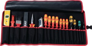 Zwijany pokrowiec na narzędzia 20 półek szer. 740 x wys. 330 mm Nylon czarny/cze
