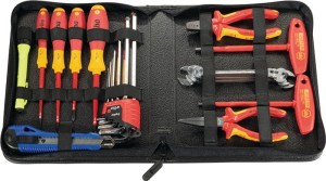 Teczka na narzędzia szer. 232 x gł. 50 x wys. 270 mm skóra przemysłowa czarna PA