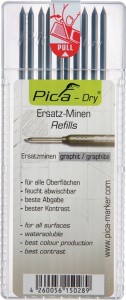 Wkłady do długopisów Pica-Dry 10x grafit zmywane na mokro 10 wkładów / zestaw PI