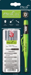 Marker budowlany / do głębokich otworów Pica-Dry kolor grafitowy + zestaw wkładó