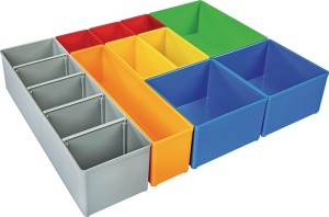 Kaseta z przegrodami H3 iB 72 szer. 349 x gł. 265 x wys. 63 mm niebieski/żółty/p