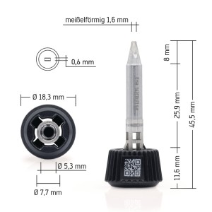 Grot lutowniczy w kształcie dłuta szerokość 1,6 mm 0142CDLF16/SB ERSA