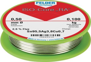 Drut lutowniczy ISO-Core® RA 0,5 mm 100 g Sn95,5Ag3,8Cu0,7 FELDER