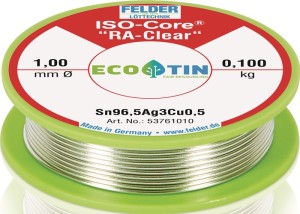 Drut lutowniczy ISO-Core® RA-Clear 1 mm 100 g Sn96,5Ag3,0Cu0,5 FELDER