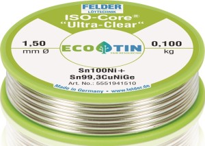 Drut lutowniczy ISO-Core® UltraClear 1,5 mm 100 g Sn100Ni+ FELDER