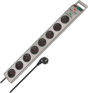 Listwa zasilająca Super Solid 16 A 230 V gniazda wtykowe 8 2,5 m H05VV-F 3 x 1,5