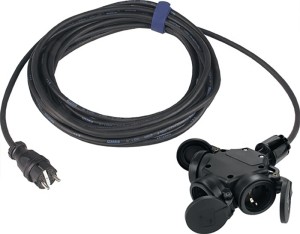 Przedłużacz z zestykiem uziemiającym 16 A 250 V 3 x 1,5 mm² 3 m H07RN-F czarny I