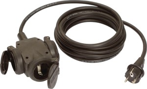 Przedłużacz z zestykiem uziemiającym 16 A 230 V 3 x 1,5 mm² 3 m H07RN-F czarny I