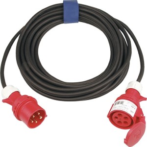 Przedłużka CEE 16 A 400 V 25 m H07RN-F 5 x 1,5 mm² czarna IP44