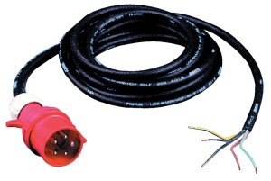Przewód przyłączeniowy H07RN-F 5 x 4 mm² 5 m z wtyczką CEE czarny do użytku wewn