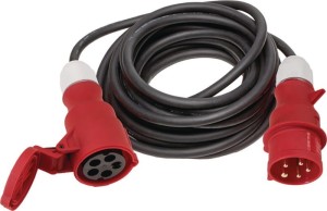 Przedłużka CEE z wtykiem zmiany faz 16 A 400 V 10 m H07RN-F 5 x 2,5 mm² czarny I