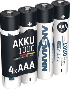 Ogniwo akumulatorowe 1,2 V 1000 mAh R03-AAA-Micro HR03 4 4 szt./blister ANSMANN